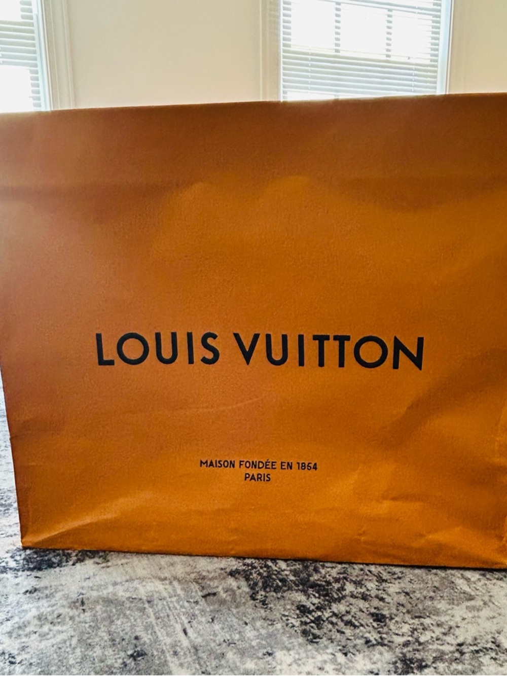 Louis Vuitton Orange and Black Logo Shopping Bag